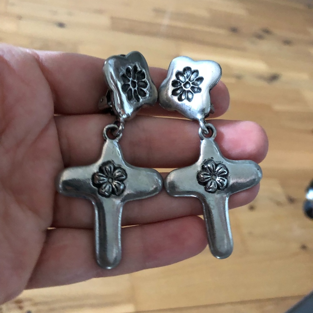Vintage cross earrings